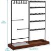 imageVtopmart Jewelry Holder Organizer Stand Tree for Earring Necklace Ring Bracelets Display and Storage with 90 Holes 12 Hooks Black WalnutWalnut