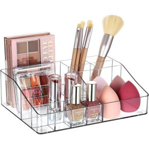 imageVtopmart 3 Tier Clear Makeup Organizer with Drawer Cosmetic Storage for Dresser Countertop and Bathroom Vanity Beauty Holder for Lipstick Brush Skincare1 Tier