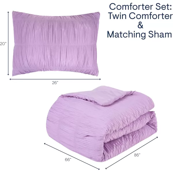 Aeropostale 2 Piece Ria Ruched Bedroom Comforter and Matching Sham SetTwinLilacRia Ruched Lilac