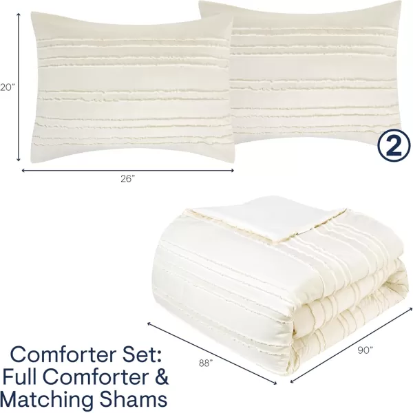 Aeropostale 3 Piece Eloise Eyelash Bedroom Comforter and Matching Sham SetFullQueenIvoryEloise Eyelash Ivory