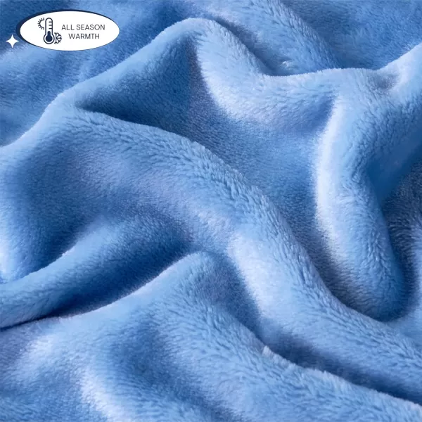 Aeropostale 50quotx70quot Luxurious Blue Soft Plush Oversized Throw Blanket with Decorative Mushroom PatchBlue