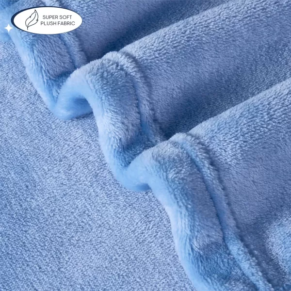Aeropostale 50quotx70quot Luxurious Blue Soft Plush Oversized Throw Blanket with Decorative Mushroom PatchBlue
