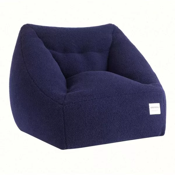 Aeropostale Cozy Sherpa Bean Bag Sofa Chair for Kids Teens and Adults Navy