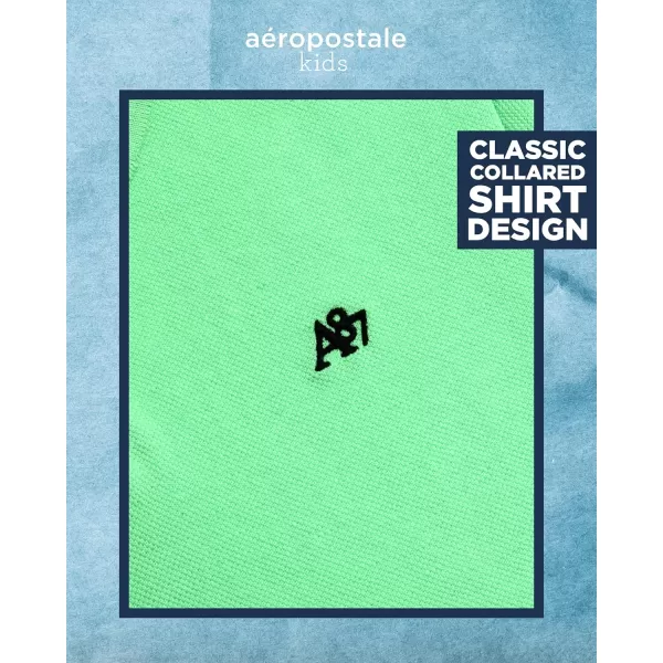 AEROPOSTALE Boys Polo Shirt  Classic Fit Short Sleeve Pique Polo  Comfort Stretch Golf Shirt for Boys 416Green
