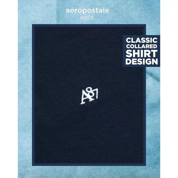 AEROPOSTALE Boys Polo Shirt  Classic Fit Short Sleeve Pique Polo  Comfort Stretch Golf Shirt for Boys 416Navy