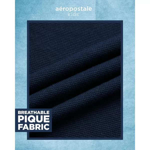 AEROPOSTALE Boys Polo Shirt  Classic Fit Short Sleeve Pique Polo  Comfort Stretch Golf Shirt for Boys 416Navy