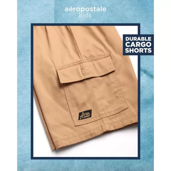 AEROPOSTALE Boys Shorts Set  2 Piece Short Sleeve Graphic Tee and Pull On Cargo Shorts  Trendy Boys Clothing Sets 416BlueCoffee
