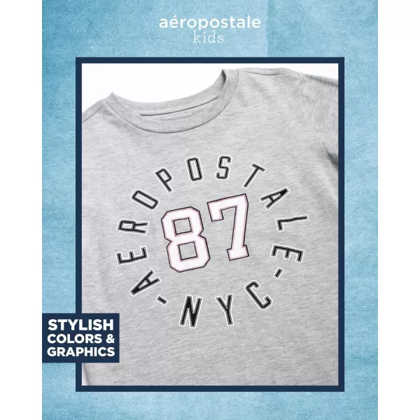AEROPOSTALE Boys Shorts Set  2 Piece Short Sleeve Graphic Tee and Pull On Cargo Shorts  Trendy Boys Clothing Sets 416GreyBlack
