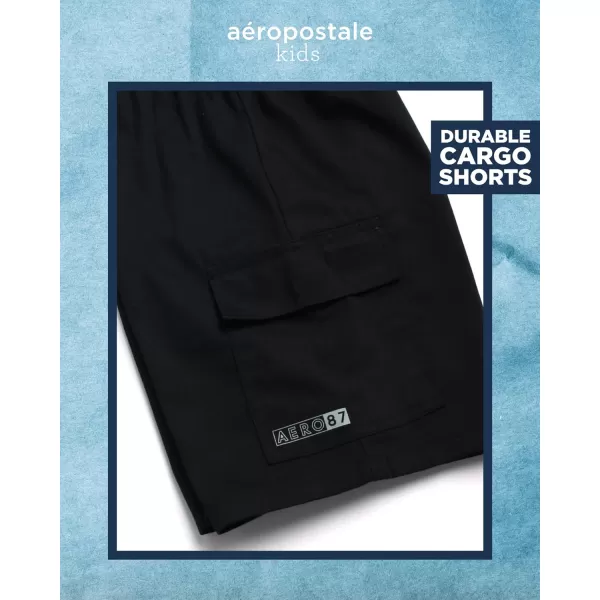 AEROPOSTALE Boys Shorts Set  2 Piece Short Sleeve Graphic Tee and Pull On Cargo Shorts  Trendy Boys Clothing Sets 416GreyBlack