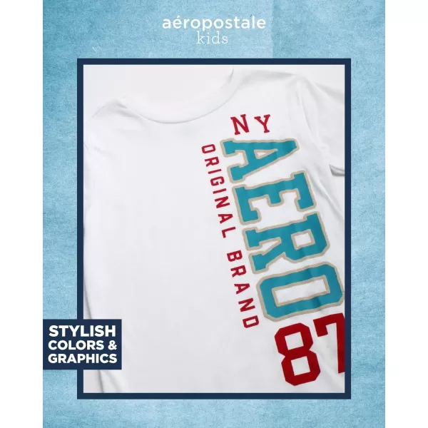 AEROPOSTALE Boys Shorts Set  2 Piece Short Sleeve Graphic Tee and Pull On Cargo Shorts  Trendy Boys Clothing Sets 416WhiteCream