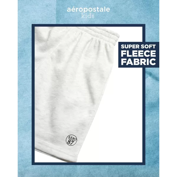 AEROPOSTALE Boys Shorts Set  3 Piece Short Sleeve TShirt and Fleece Sweat Shorts  Summer Outfit for Boys 412BurgundyOliveOatmeal