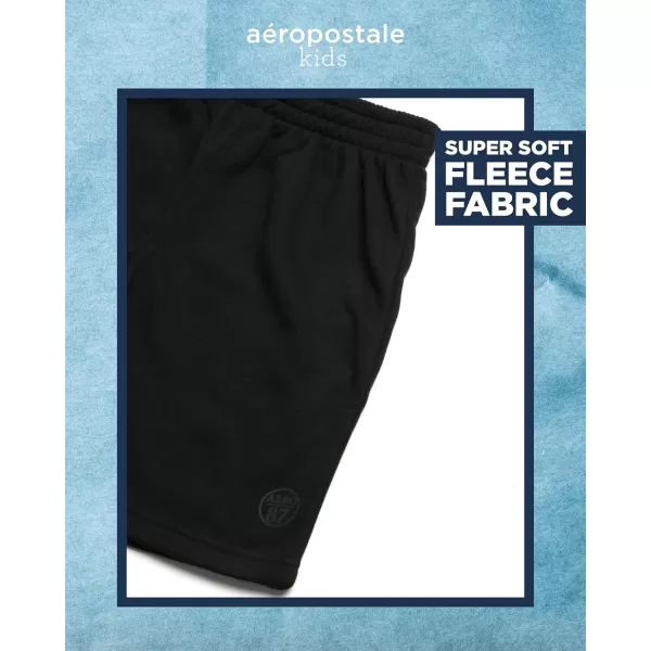 AEROPOSTALE Boys Shorts Set  3 Piece Short Sleeve TShirt and Fleece Sweat Shorts  Summer Outfit for Boys 412GreyBlackRed