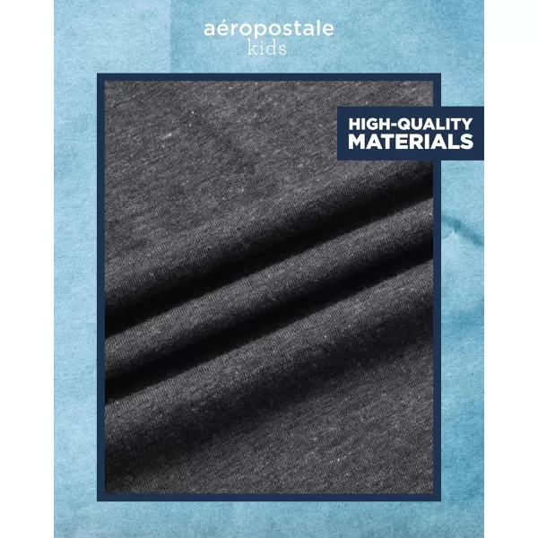AEROPOSTALE Boys Shorts Set  3 Piece Short Sleeve TShirt and Fleece Sweat Shorts  Summer Outfit for Boys 412GreyBlackRed