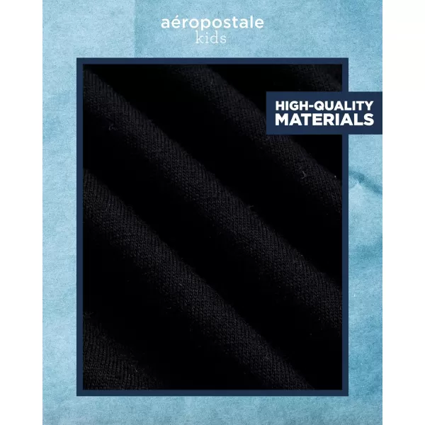 AEROPOSTALE Boys Shorts Set  3 Piece Short Sleeve TShirt and Fleece Sweat Shorts  Summer Outfit for Boys 412WhiteBlackHeather Grey