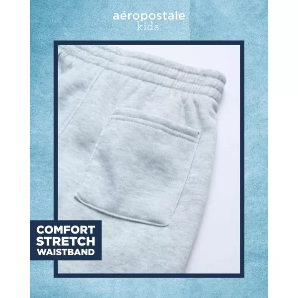 AEROPOSTALE Boys Shorts Set  3 Piece Short Sleeve TShirt and Fleece Sweat Shorts  Summer Outfit for Boys 412WhiteBlackHeather Grey