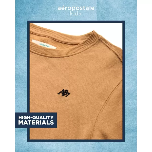 AEROPOSTALE Boys Sweatshirt  Kids Fleece Long Sleeve Crewneck Pullover  Youth Pullover Sweatshirt for Boys 816Coffee