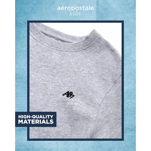 AEROPOSTALE Boys Sweatshirt  Kids Fleece Long Sleeve Crewneck Pullover  Youth Pullover Sweatshirt for Boys 816Grey