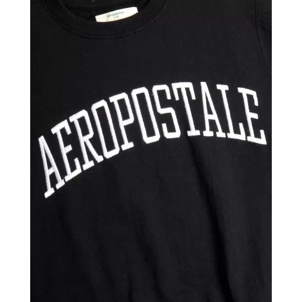 AEROPOSTALE Boys Sweatshirt  Kids Fleece Long Sleeve Crewneck Pullover  Youth Pullover Sweatshirt for Boys 816New Black