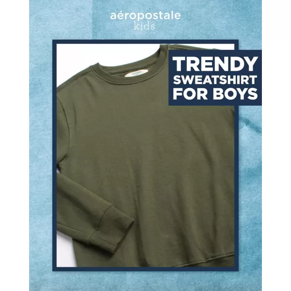 AEROPOSTALE Boys Sweatshirt  Kids Fleece Long Sleeve Crewneck Pullover  Youth Pullover Sweatshirt for Boys 816Olive