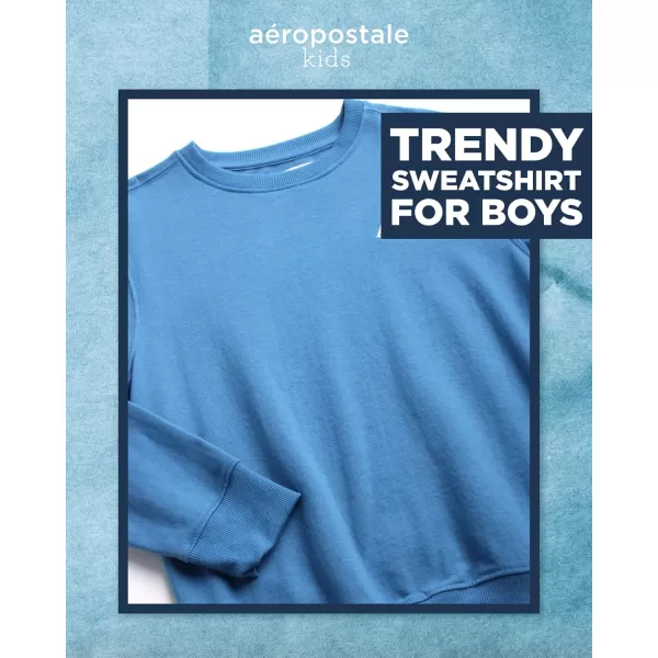 AEROPOSTALE Boys Sweatshirt  Kids Fleece Long Sleeve Crewneck Pullover  Youth Pullover Sweatshirt for Boys 816Parisian Blue