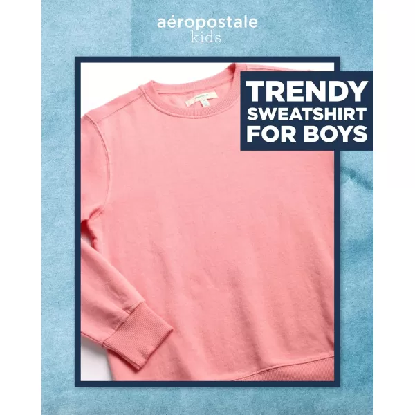 AEROPOSTALE Boys Sweatshirt  Kids Fleece Long Sleeve Crewneck Pullover  Youth Pullover Sweatshirt for Boys 816Shell Pink