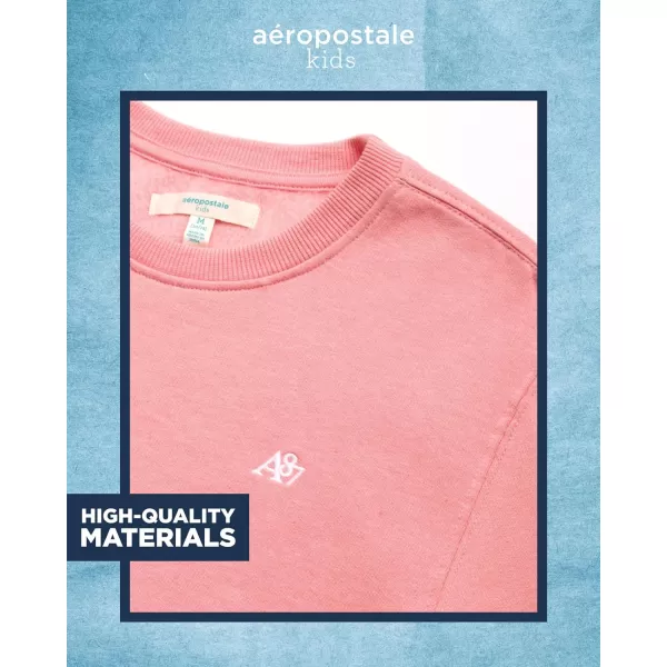 AEROPOSTALE Boys Sweatshirt  Kids Fleece Long Sleeve Crewneck Pullover  Youth Pullover Sweatshirt for Boys 816Shell Pink