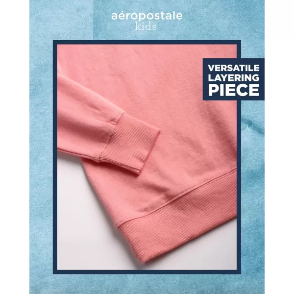 AEROPOSTALE Boys Sweatshirt  Kids Fleece Long Sleeve Crewneck Pullover  Youth Pullover Sweatshirt for Boys 816Shell Pink