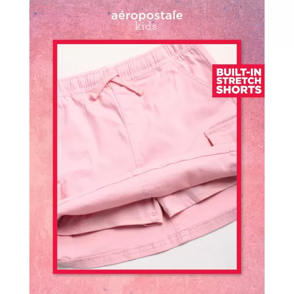 AEROPOSTALE Girls Skort Set  2 Piece Jersey Graphic Tee and Twill Cargo Scooter Skorts  Summer Outfit for Girls 716Blossom Rose