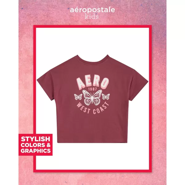 AEROPOSTALE Girls Skort Set  2 Piece Jersey Graphic Tee and Twill Cargo Scooter Skorts  Summer Outfit for Girls 716Blossom Rose