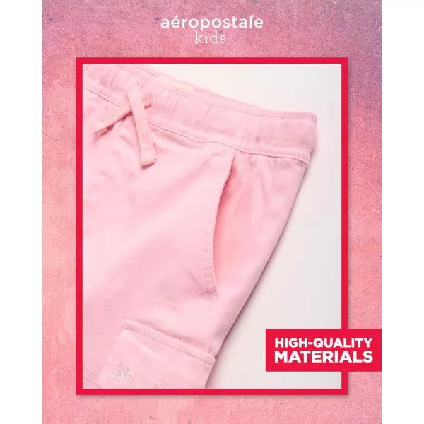 AEROPOSTALE Girls Skort Set  2 Piece Jersey Graphic Tee and Twill Cargo Scooter Skorts  Summer Outfit for Girls 716Blossom Rose