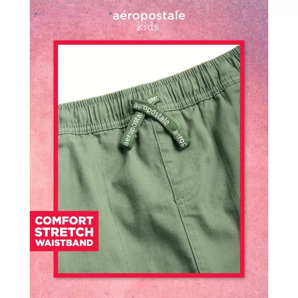 AEROPOSTALE Girls Skort Set  2 Piece Jersey Graphic Tee and Twill Cargo Scooter Skorts  Summer Outfit for Girls 716Green Coral