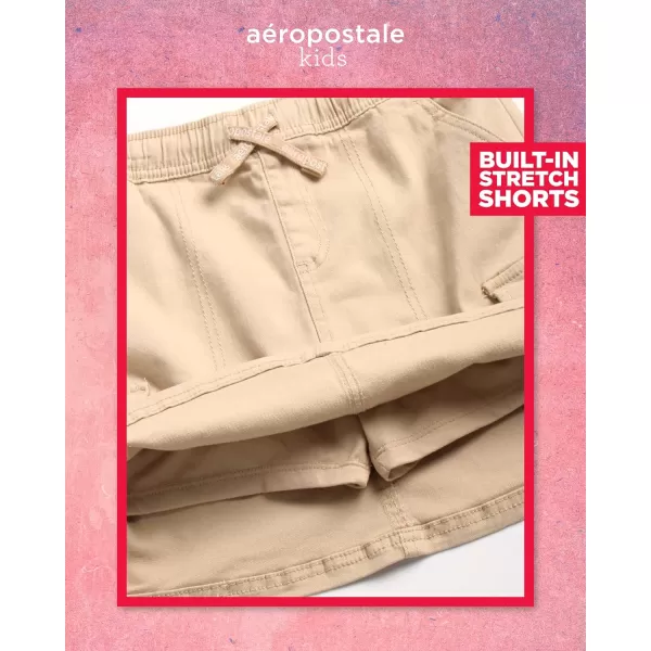AEROPOSTALE Girls Skort Set  2 Piece Jersey Graphic Tee and Twill Cargo Scooter Skorts  Summer Outfit for Girls 716Irish Cream