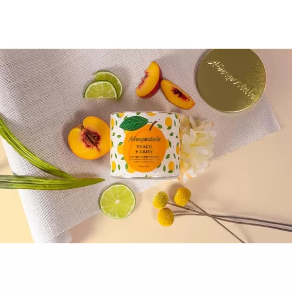 Aeropostale Candle Scented Candles Peach  Daisy Soy Candle