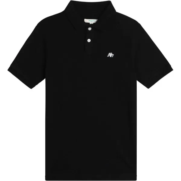 AEROPOSTALE Boys Polo Shirt  Classic Fit Short Sleeve Pique Polo  Comfort Stretch Golf Shirt for Boys 416Black