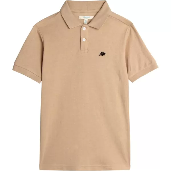 AEROPOSTALE Boys Polo Shirt  Classic Fit Short Sleeve Pique Polo  Comfort Stretch Golf Shirt for Boys 416Cream