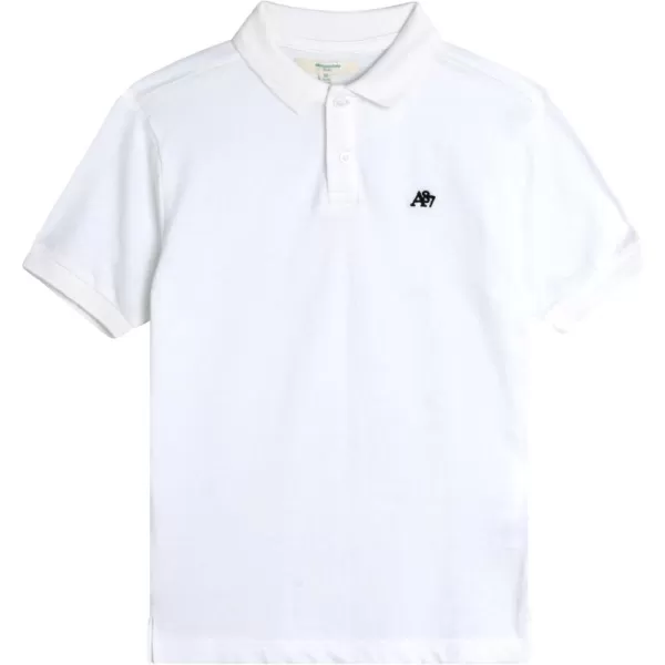 AEROPOSTALE Boys Polo Shirt  Classic Fit Short Sleeve Pique Polo  Comfort Stretch Golf Shirt for Boys 416White