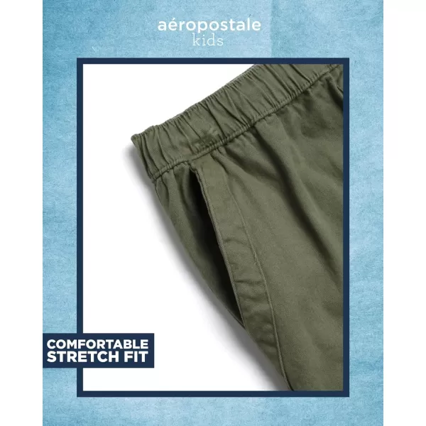 AEROPOSTALE Boys Shorts  Stretch Fit Pull On Khaki Chino Shorts  Woven Shorts for Boys 416Olive