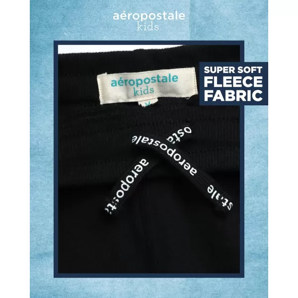AEROPOSTALE Boys Sweatsuit Set  2 Piece Fleece Hoodie Sweatshirt and Jogger Sweatpants  Matching Pants Set for Boys 412Black