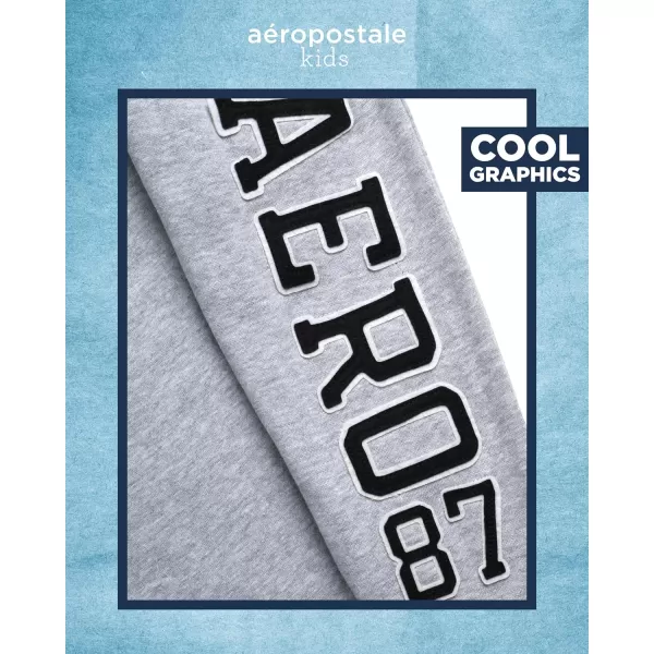 AEROPOSTALE Boys Sweatsuit Set  2 Piece Fleece Hoodie Sweatshirt and Jogger Sweatpants  Matching Pants Set for Boys 412Grey