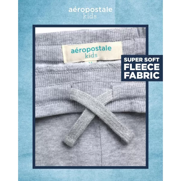 AEROPOSTALE Boys Sweatsuit Set  2 Piece Fleece Hoodie Sweatshirt and Jogger Sweatpants  Matching Pants Set for Boys 412Grey