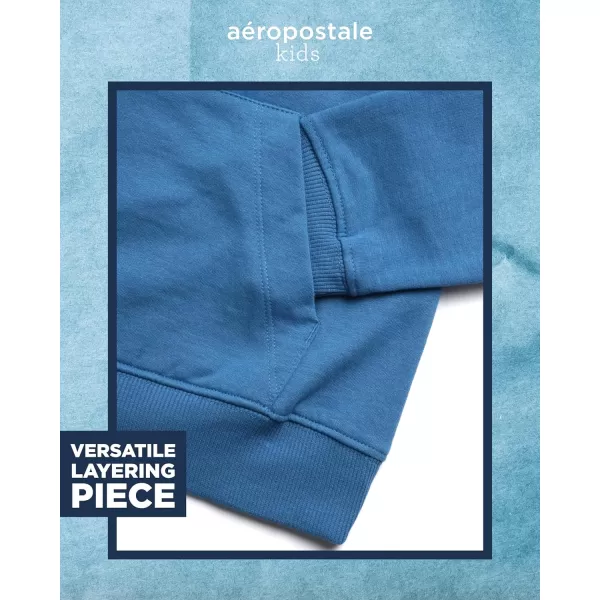 AEROPOSTALE Boys Sweatsuit Set  2 Piece Fleece Hoodie Sweatshirt and Jogger Sweatpants  Matching Pants Set for Boys 412Parisian Blue