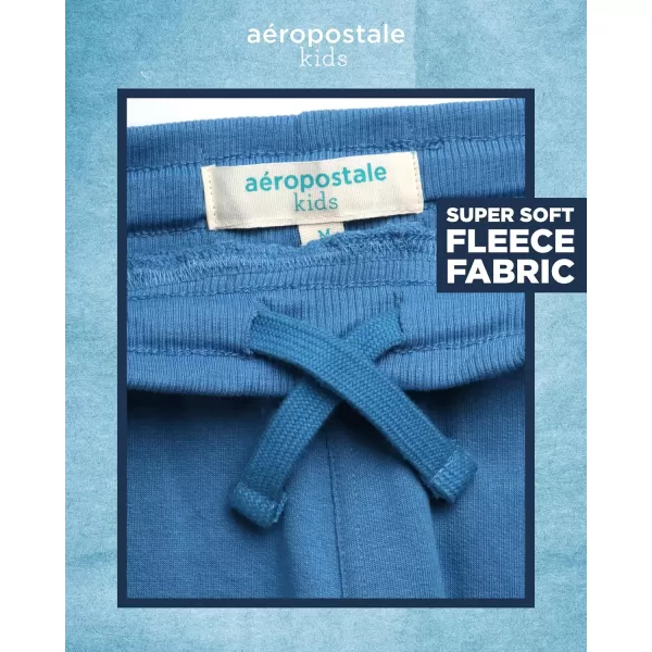 AEROPOSTALE Boys Sweatsuit Set  2 Piece Fleece Hoodie Sweatshirt and Jogger Sweatpants  Matching Pants Set for Boys 412Parisian Blue