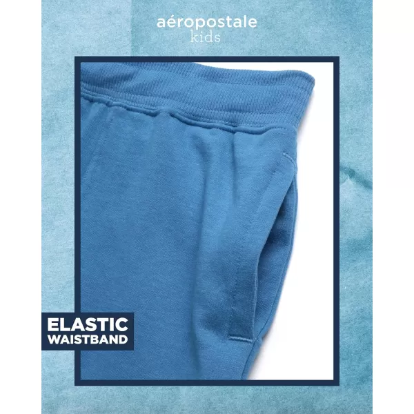 AEROPOSTALE Boys Sweatsuit Set  2 Piece Fleece Hoodie Sweatshirt and Jogger Sweatpants  Matching Pants Set for Boys 412Parisian Blue