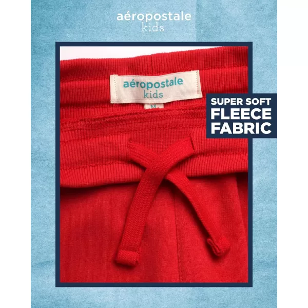AEROPOSTALE Boys Sweatsuit Set  2 Piece Fleece Hoodie Sweatshirt and Jogger Sweatpants  Matching Pants Set for Boys 412Red