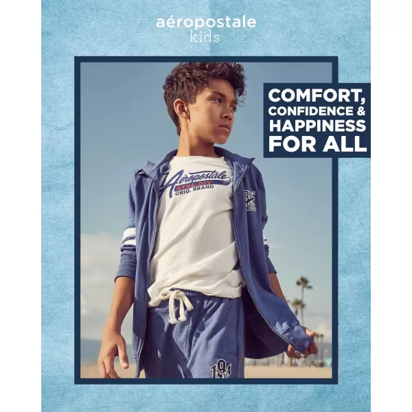 AEROPOSTALE Boys Sweatsuit Set  2 Piece Fleece Hoodie Sweatshirt and Jogger Sweatpants  Matching Pants Set for Boys 412Slate Grey