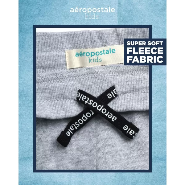 AEROPOSTALE Boys Sweatsuit Set  2 Piece Fleece Hoodie Sweatshirt and Jogger Sweatpants  Matching Pants Set for Boys 412Slate Grey