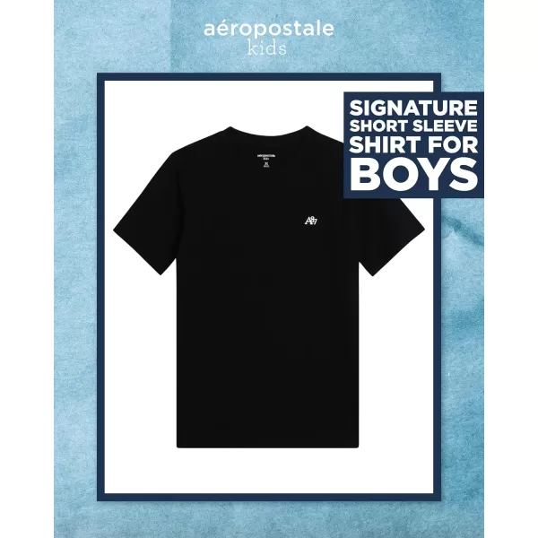 AEROPOSTALE Boys TShirt  Kids Basic Cotton Short Sleeve Shirt  Classic Crewneck Graphic Tee for Boys 416Black