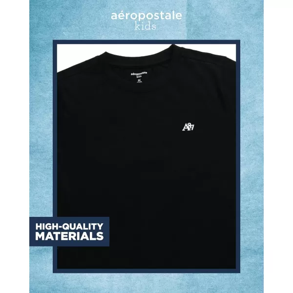 AEROPOSTALE Boys TShirt  Kids Basic Cotton Short Sleeve Shirt  Classic Crewneck Graphic Tee for Boys 416Black