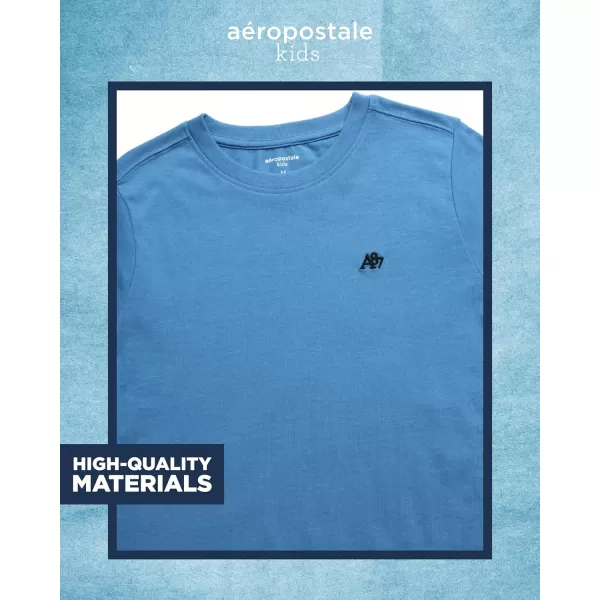 AEROPOSTALE Boys TShirt  Kids Basic Cotton Short Sleeve Shirt  Classic Crewneck Graphic Tee for Boys 416Blue