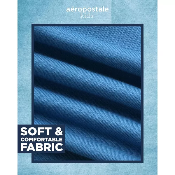 AEROPOSTALE Boys TShirt  Kids Basic Cotton Short Sleeve Shirt  Classic Crewneck Graphic Tee for Boys 416Blue